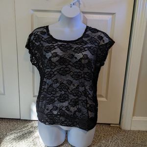 Torrid Black Lace Top - Size 00